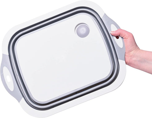 Cheer Collection Collapsible Cutting Board - Silicone Foldable Non-Slip Chopping Board with Drainage Hole