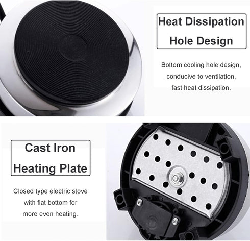 Mini Stove, Portable 500W Electric Hot Plate, Multifunction Home Heater (US Plug 110V) for Soup and Porridge