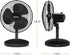 HOLMES 12" Table Fan with 75° Oscillation, 3 Speeds, 15° Adjustable Head Tilt, Ideal for Home, Bedroom, Office, Black