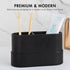 Countertop, 2 Matte Black Large Toothbrush and Toothpaste Holder and Cup for Bathroom Vanity and Compartment Organizer
