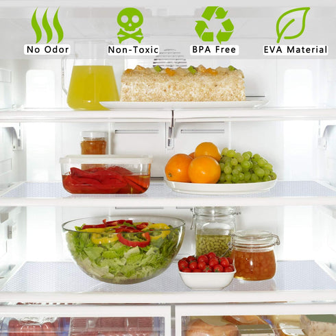 HooTown Refrigerator and Freezer Shelf Liners, 11.8 Inch Wide x 6.5 Feet Long, Non Adhesive EVA Plastic