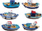 HYSTYLE 6 Pcs Mediterranean Style Miniature Dollhouse Boat Fairy Garden Miniature Boats