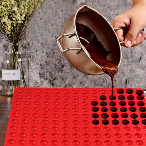 Palksky 140-Cavity Small Round Silicone Mold for Semicircle Chocolate Drops, Dog Treats Pan, Semi Sphere Gummy Candy