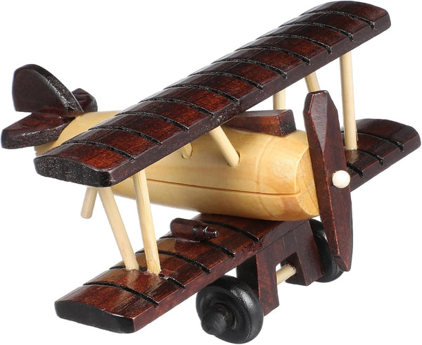 DECHOUS Wooden Vintage Airplane: Small Wooden Airplane Decor Model Plane Nursery Ornament