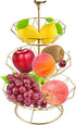 Wrought iron 3 Tier Fruit Tray Fruits Desserts Candy Buffet Plates Serving Tray for Family Dinner Birthday Party Wedding-gold by MINIDUO