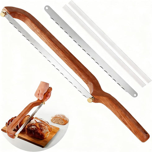 Uprichya Bread Knife for Homemade Bread Sourdough, Serrated Bread Slicer & Bread Bow