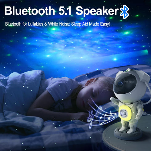yiHuiya Galaxy Projector, Star Projector for Bedroom, Night Lights for Kids Room, Bluetooth Speaker Ceiling Projector