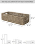StorageWorks Seagrass Baskets with Built-in Handles, Bathroom Decor Box for Toilet Tank Top, 14 ¼"L x 6 ½"W