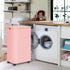 conglow 100L Pink Hamper with Wheels - Large Laundry Hamper with Lid, Rolling Hamper on Wheels, Collapsible Laundry