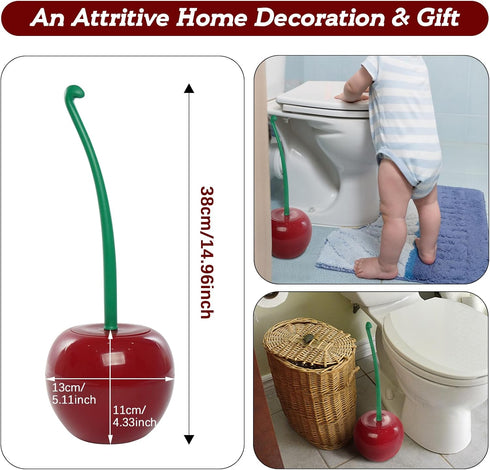 Creative Toilet Brush with Holder Bowl&Long Handle, Household Bathroom Cleaning Tool Cleaner and Base