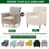 1-Piece CRFATOP Stretch Mid Century Modern Armchair Slipcover Solid Accent Chair Covers with Arms Soft Waterproof Chair