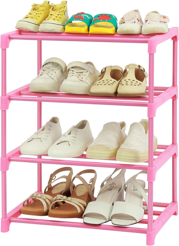 HITHIM 4-Tier Free Standing Shoe Racks for 6-8 Pairs Shoe Storage,Kids Shoe