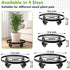 1 Packs 13.6 Inch Planterhoma Large Metal Plant Caddy Plant Dolly with Wheels Heavy-duty Iron Rolling Plant Stand