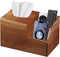 BIBELUN Square Tissue Box Cover,Multi-Functional Wood Tissue Box Holder with Storage Grid,Tissue