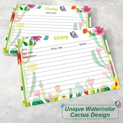 80 Pack Recipe Cards, 5 x 7 inch Cooking Recipe Cards for Recipe Binder, Double-sided with Lines for Weddings, Bridal