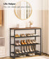 HOOBRO Shoe Rack, 4 Tier Shoe Storage Organizer with 3 Oxford Fabric Shelves, Holds 12-16 Pairs for Entryway Closet