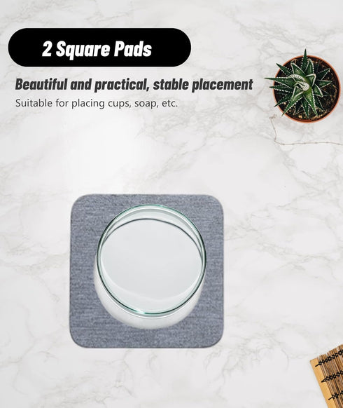 Instant Dry Corner Sink Caddy - Water Absorbing Stone Tray with 2 Coasters for Kitchen Bathroom Countertop