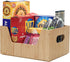MobileVision Bamboo Storage Box, Open Front Stackable Bin Organizer for Kitchen Pantries, 12 x 9 x 6 inches