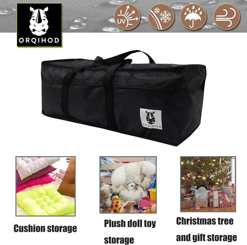 420D 68 Inch, Outdoor Cushion Storage Bag Waterproof, Extra Large Bag for Outdoor Cushions Heavy Duty Patio Furniture