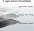 3 68x92 NTBAY Layers Cotton Muslin Twin Bed Blanket, Super Soft Breathable Thermal Yarn Dyed Quilt for Adults, Perfect
