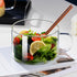 Ramen Bowl Set, Glass Salad Bowl with Lid, 34oz Portable Ramen Cooker with Handle, Microwavable with Chopsticks