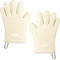 Silicone Oven Mitts, Heat Resistant 450 Degrees, Waterproof Non-Slip Gloves for Baking Cooking (White)