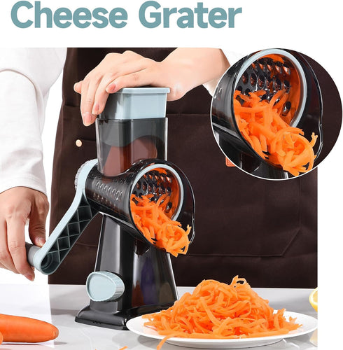 3 Rotary Cheese Grater with Handle Kitchen Shredder Slicer Grater Slicer Ice Shaver Cheese Vegetable Nuts Potato