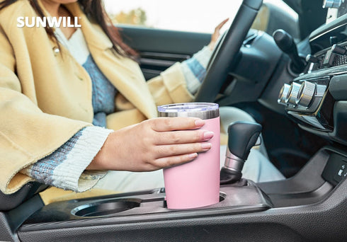 SUNWILL Travel Coffee Tumbler, 20 oz Insulated Mug with Lid, Stainless Steel Cup for Hot and Cold Drinks, Powder Coated