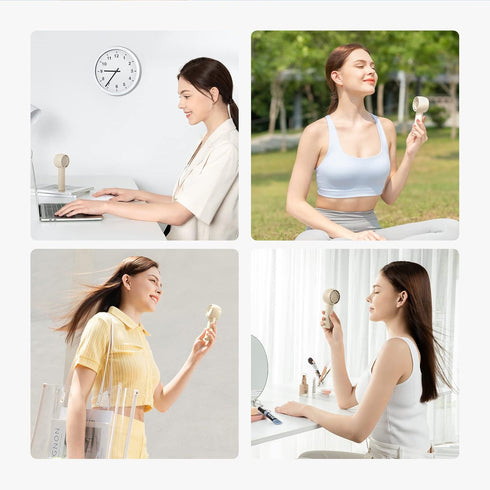 JISULIFE Portable Handheld Fan, Bladeless Mini Fan with 4500mAh, USB Rechargeable for Travel