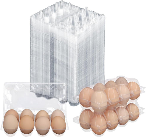 150 Pack Bulk Egg Cartons, Clear Plastic Chicken Egg Holders, Egg Tray