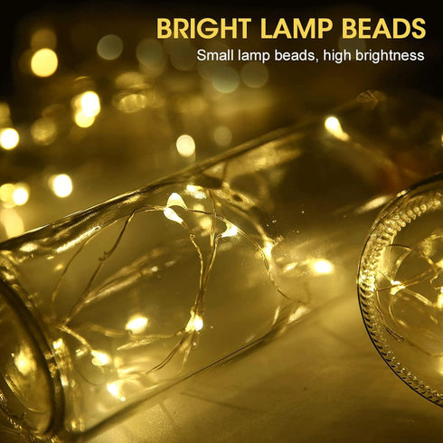 Ceepko USB Bottle Lights Rechargeable, Copper Wire Waterproof Fairy Cork String Lights for Party Halloween Christmas
