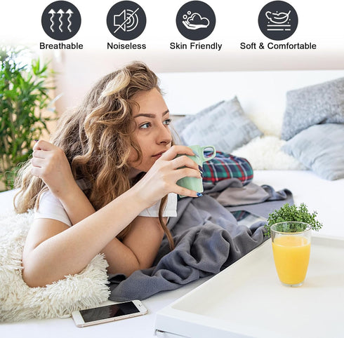 Queen Mattress Protector Waterproof, Fitted Sheet Style Breathable Cover with Deep Pocket Fits Up to 18'', Noiseless