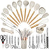Kitchen Utensils Set, 35 PCs Cooking Utensils with Grater, Tongs, Spoon Spatula & Turner, Silicone & Wooden Handles