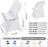 6 Packs White Spandex Stretch Folding Chair Covers for Wedding Party,Universal Fitted Washable Dining Seat Slipcovers