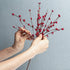 6PCS 16.5 Inch JINGHONG Artificial Christmas Tree Picks Red Berry Stems Holly Berry Picks with Pip Berries for Winter