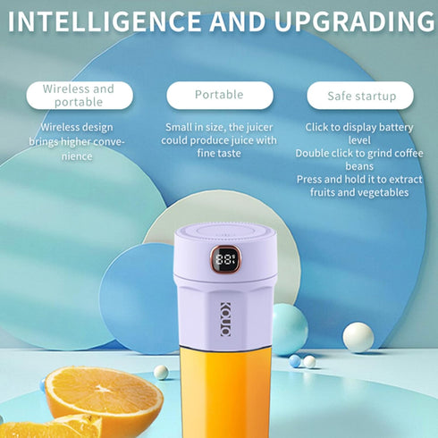 Portable Coffee Grinder and Blender, 12Oz BPA Free Personal Travel Cup, USB Rechargeable (Purple)