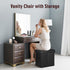 350 lbs, 17x13x17in, Storage Ottoman Foot Rest Stool with Thicker Foam Padded Seat. Slim Tall Folding Leather Small