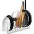FLSEPAMB 10-Tier Pot Lid Organizer Rack Holder for Bakeware, Plates, Cutting Boards, Pots & Pans, 1 Pack