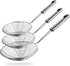 Spider Strainer Skimmer Spoon, Set of 3 Sizes, Stainless Steel Fryer Scoop, Wire Strainer Ladle for Cooking