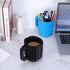 Build on Brick Coffee Mugs, Creative DIY Kids Party Cups with Building Blocks, Fun Gifts for Kids and Adults, Blue