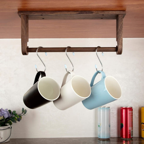Wood-Paper-Towel-Holder-Under-Cabinet-Kitchen-Handmade - Wall Mounted/Adhesive No Drill Sturdy Roll Hanging Organizer