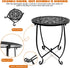 Fashion&cool 17Inch) (1) Patio Side Table, Weather Resistant Metal Side Table, Small Round Outdoor End Table Accent