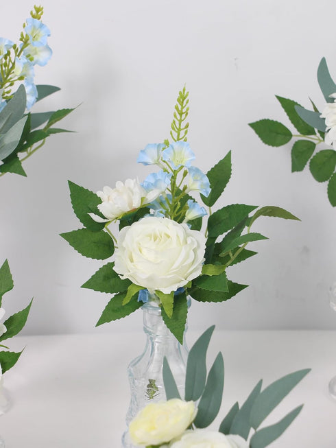 6Pcs Rinlong Assorted Flower Centerpieces for Wedding Tables Centerpiece Bridesmaid Bouquets Baby Nursery Shelf Mantel