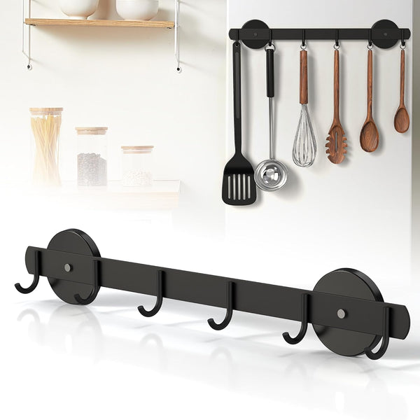 Heavy Duty Magnetic Utensil Holder for Fridge, Magnetic BBQ Tool Rack with 6 Hooks, Strong Magnet Bar for Kitchen