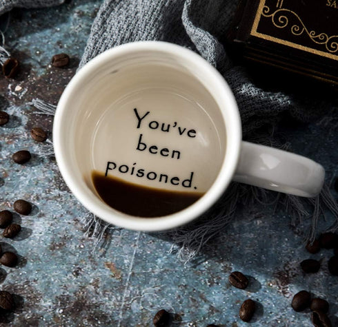 FLY SPRAY Funny Coffee Mug, YOU'VE BEEN POISONED, Novelty Drink Cup, Great Gag Gift Idea, 12 OZ Ceramic