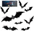 TDHDIKE 64 Pcs Halloween Decorations Black Bats Wall Decor, Reusable PVC 3D Stickers for Indoor Outdoor Party Decor