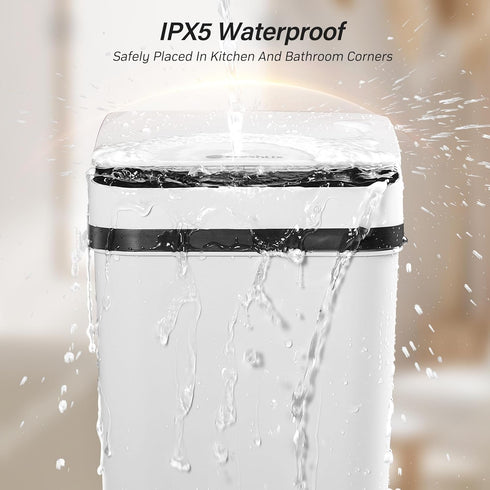 2.6 Commercial FRESHLIX Bathroom Garbage Can with Lid, Gallon Diaper Trash Can, Automatic Trash Cans Touchless, Slim