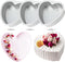 Mifoci 3 Pieces Heart Shaped Cake Pans, Aluminum Cake Pans for Baking DIY, Silver, 5.7 Inch