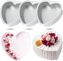 Mifoci 3 Pieces Heart Shaped Cake Pans, Aluminum Cake Pans for Baking DIY, Silver, 5.7 Inch
