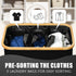 Black 160L Extra Large 3 Section Laundry Hamper with Lid, Clothes Organizer for Bedroom, Laundry Room, Dirty Clothing